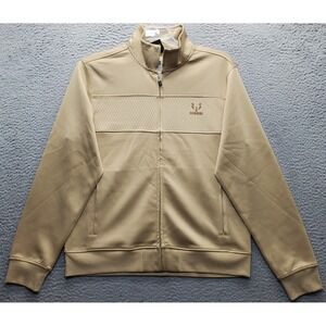 Messi Collection Track Jacket Mens Medium Brown Long Sleeve Mock Neck Full Zip